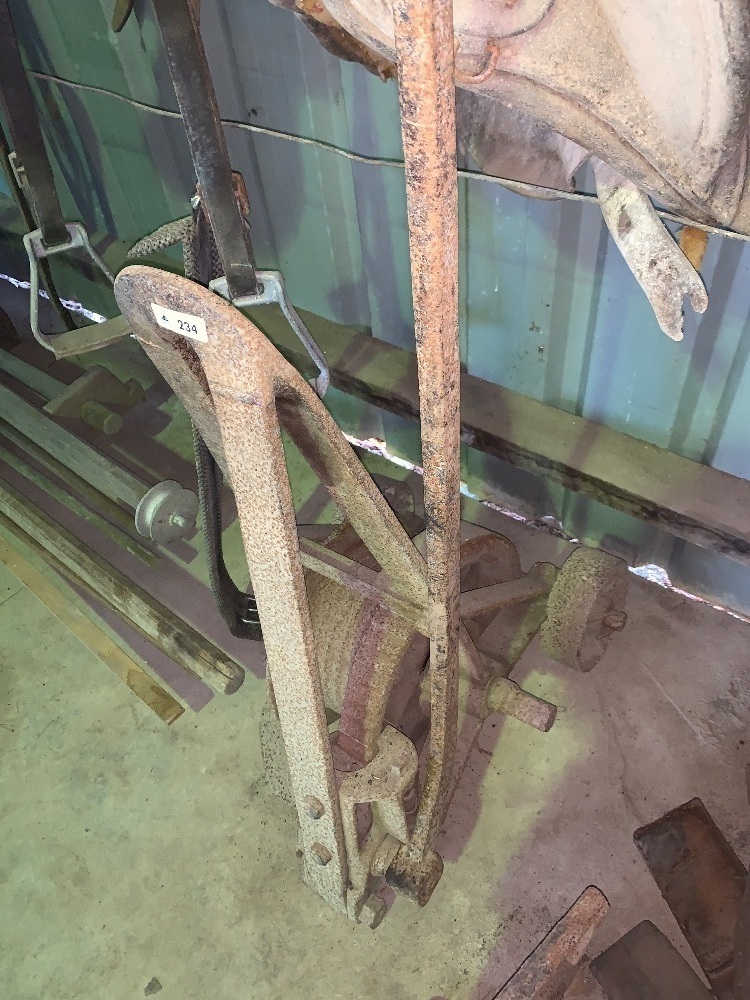 Large vintage hand winch