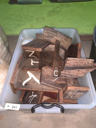 Box of wooden table numbers