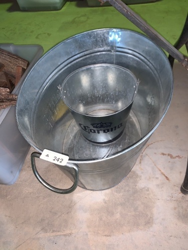 2 galvanized drinks/ice buckets