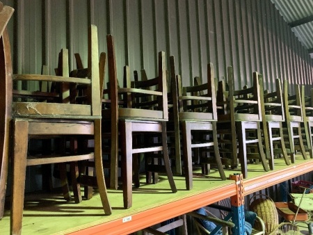 8 wooden chairs - Quantity choice lot (322. 323, 324, 325) - these are offered as a lot of 8 - high bidder has the choice of purchasing consecutive lots at winning bid price.