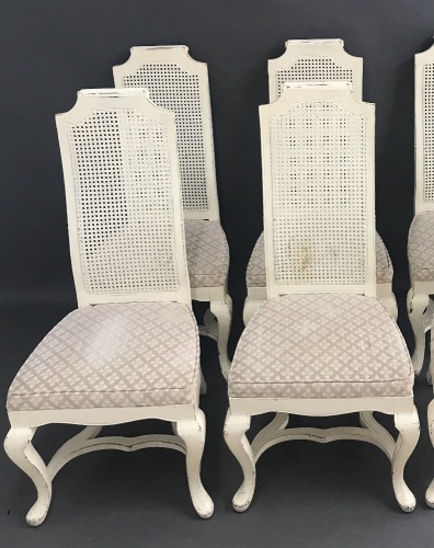 Set of 4 American Made High Back Dining Chairs in Shabby Finish