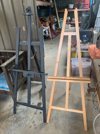 2 wooden painters easels