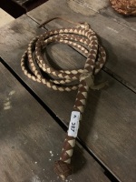 Plaited handled bull whip