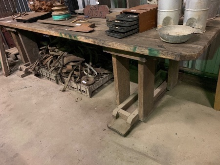 Large solid wooden workbench