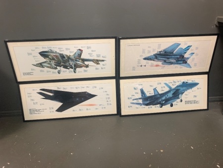 4 x prints of modern fighter jets