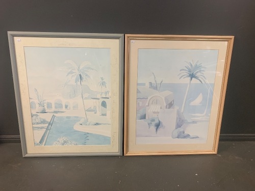 2 x large Mediterranean prints