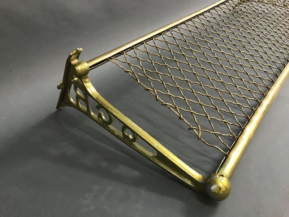 Vintage Qld Railways Chrome/Brass Luggage Rack