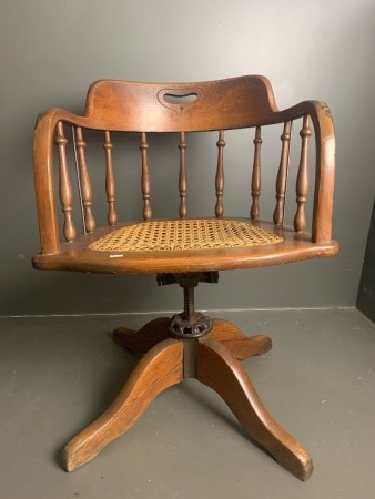 Captains chair with rattan seat for Restoration 