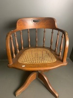 Captains chair with rattan seat for Restoration  - 2