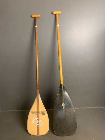 2 outrigger paddles