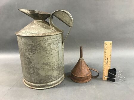 Vintage Fuel/Oil Can and Funnel