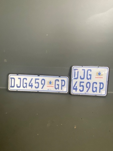 South African number plates from Gauteng