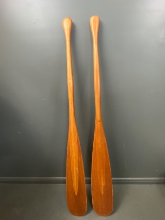 Vintage wooden outrigger Oars