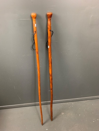 2 x Vintage "Gore" NZ Milford Sound track walking sticks