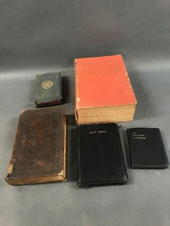 Collection of Vintage Bibles & Dictionary