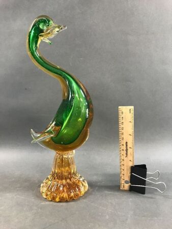 Vintage Murano Style Glass Duck