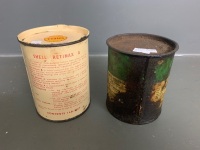 SHELL grease tin Retinax A  & Castrol Castrolease grease tin - 3