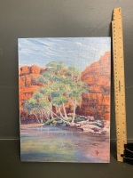 Faye Parker original oil painting of the MacDonnell Ranges signed