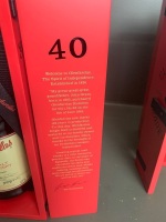 30 and 40 yr old red warehouse display boxes from Glenfarclas - bottles inside sadly empty - 4