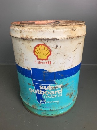 SHELL 20Lt Super Outboard Motor Oil drum