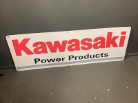 Large tin KAWASAKI sign