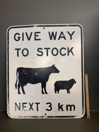 Give Way to Stock aluminium sign