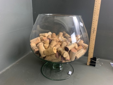 Large brandy balloon have filled with great memories of corks