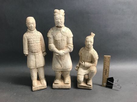 3 Chinese Entombed Warriors Concrete