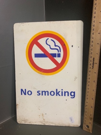 Vintage No Smoking alloy pub sign - c1970s