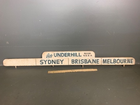 Reg. Underhil original timber sign