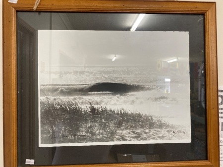 Framed photo of TALLOWS beach Byron Bay by D'Errey