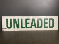 Unleaded / Diesel painted tin sign (1150 x 300)