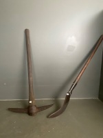 Antique mattock and sickle