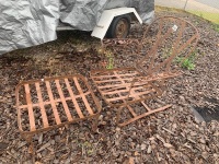 Rustic garden chair and ottoman