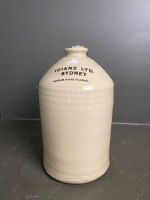 Vintage Icianz Ltd Sydney Sodium Hypochlorite ceramic chemical jug