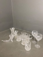 Selection of crystal mugs, 2x waterford wine, 2x vases, tumbler and horn of plenty vase - 2