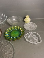 Large collection of glassware bowls, platters and vase - 3