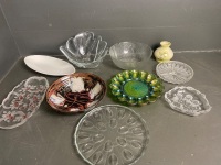 Large collection of glassware bowls, platters and vase - 4