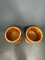 2 large wooden plant stands - 2