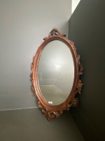 Ornate wooden mirror (H900)