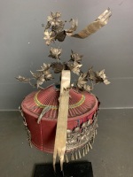 Early 20th century Miao headdress with silver - with stand - 5