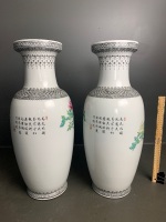 Pair of hand-painted Chinese vases -C1960s - 3