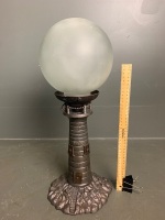 Metal lighthouse lamp with glass shade