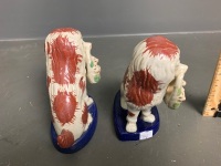 Pair of Staffordshire pottery dogs - 4