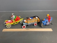 3 tin wind up toys