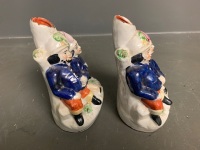 Pair of Staffordshire pottery spill vases of men in uniform - 4