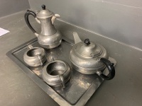 5 piece Pewter tea set - c1920 - 3