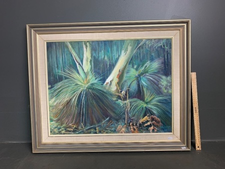 Grass Trees - Oil on board - signed Wim Altena 87