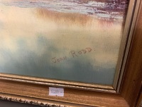 River Reflections - Oil on board - signed Joan Rodd - 2