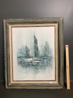 Cityscape - Oil on canvas - signed Jenner